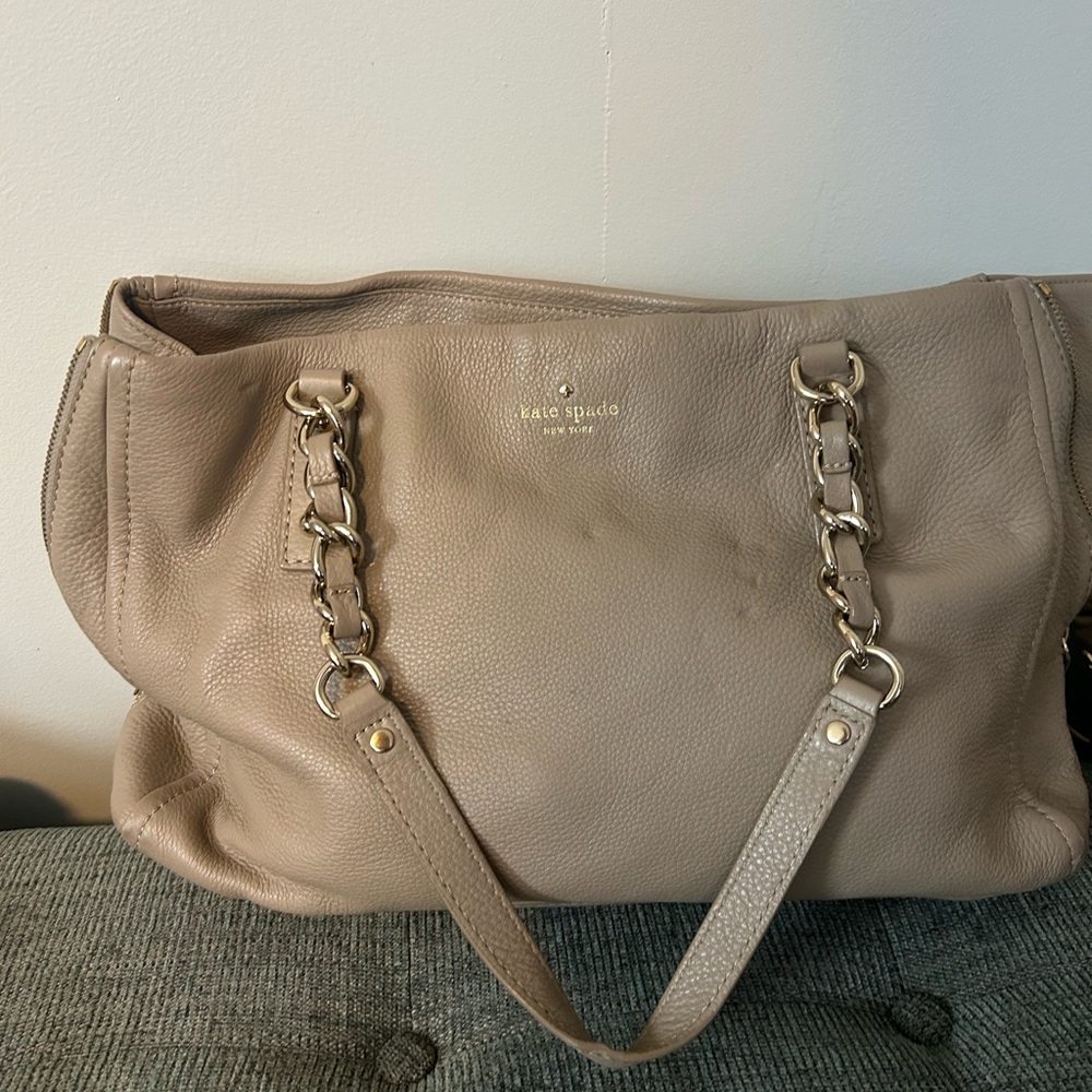 Kate Spade Tan Leather Tote Bag